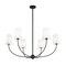 Z-Lite Shannon Chandelier, 6-Light, 42 In.W x 19.25 In.H, Matte Black/white 3040-42MB - alternate 3